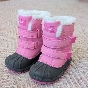Cat & Jack Pink Girls' Faux-Fur Snow Boots